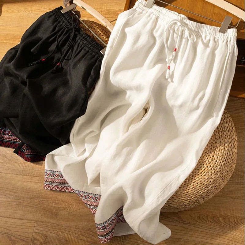 Selene Embroidered Wide Leg Pants