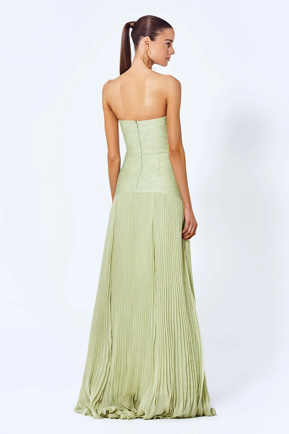 Seraphina Pleated Strapless Maxi Dress