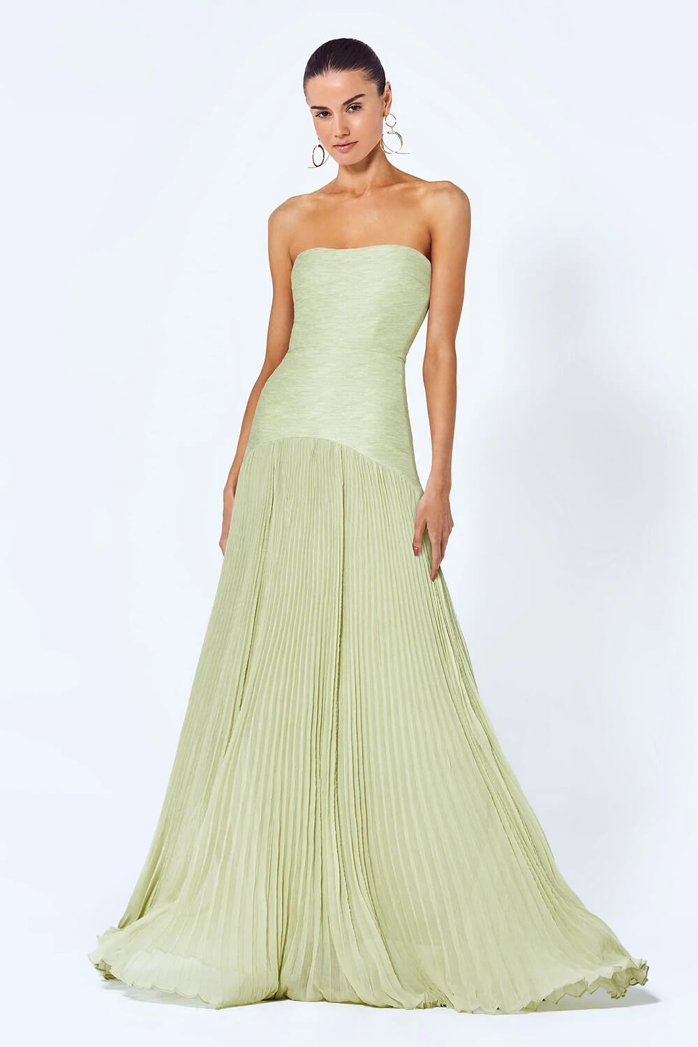Seraphina Pleated Strapless Maxi Dress