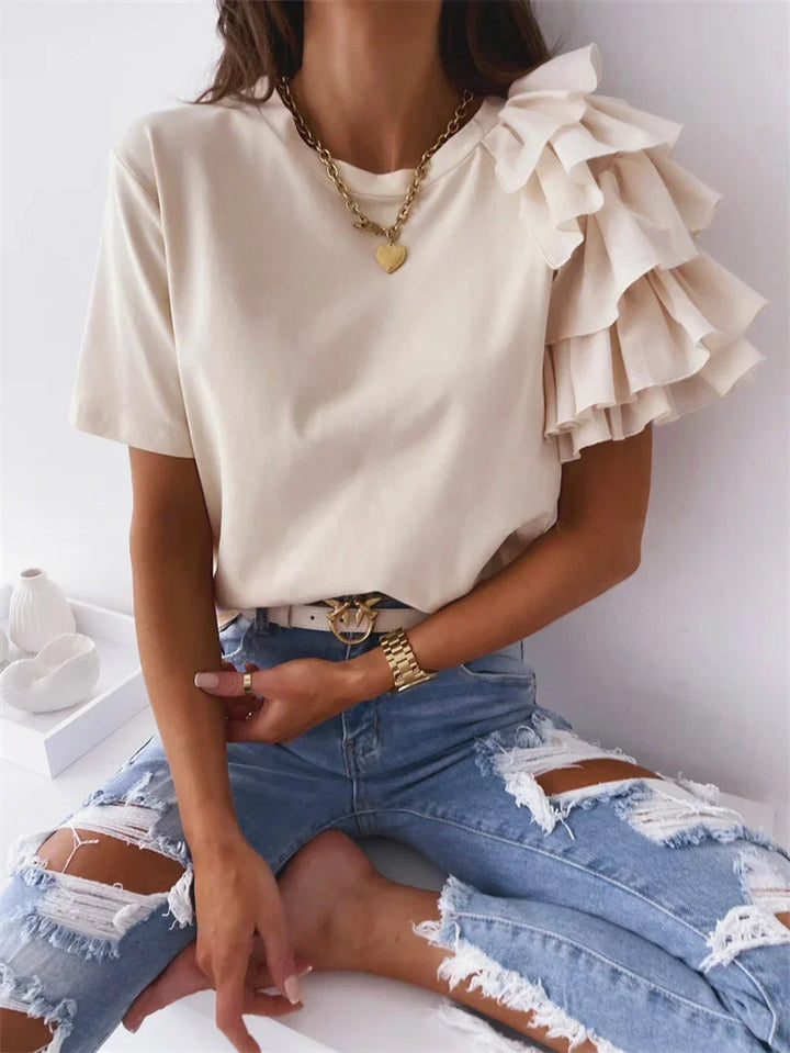 Anna Ruffle Sleeve Statement Top