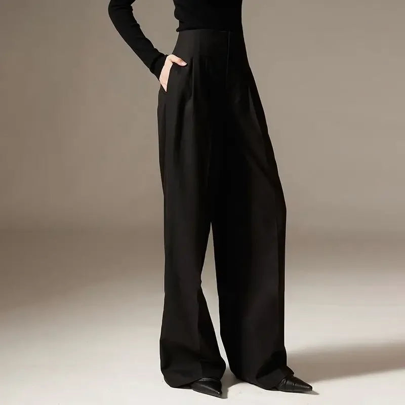 Virelle Draped Wide-Leg Trousers