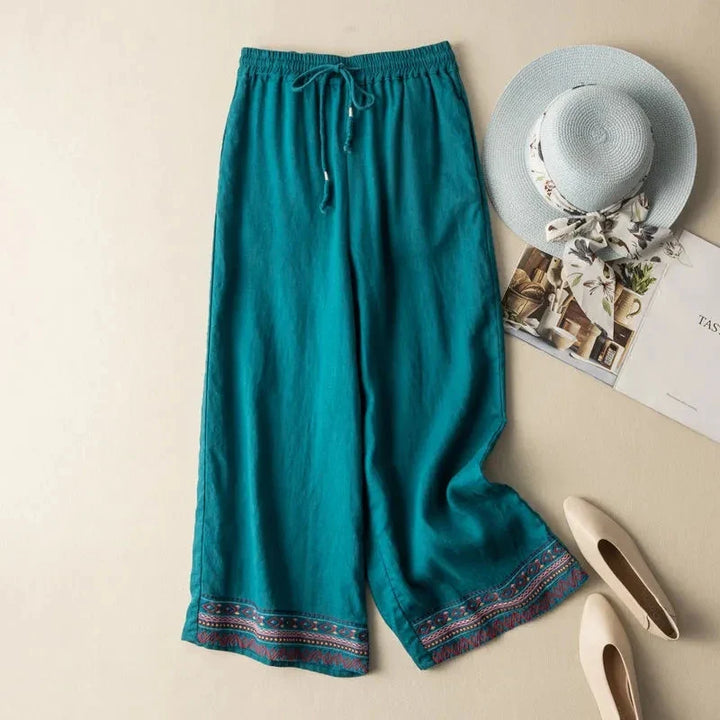 Selene Embroidered Wide Leg Pants