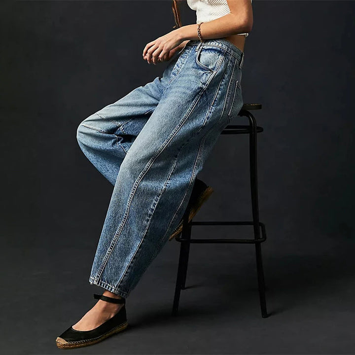Everly Barrel-Leg Denim Jeans