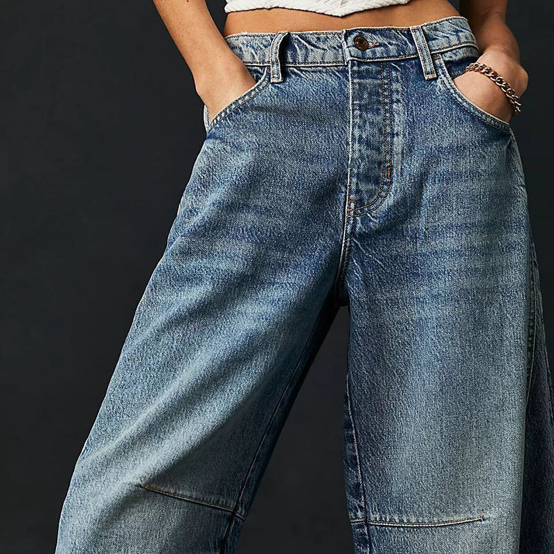 Everly Barrel-Leg Denim Jeans