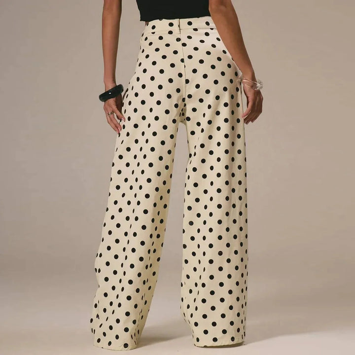 Polka Dot Wide-Leg Trousers