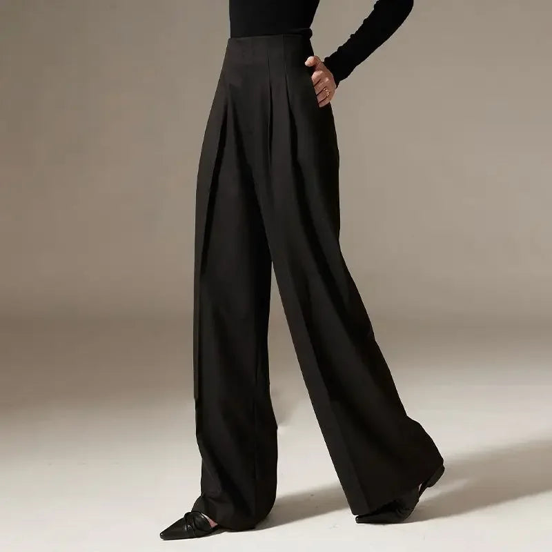 Virelle Draped Wide-Leg Trousers
