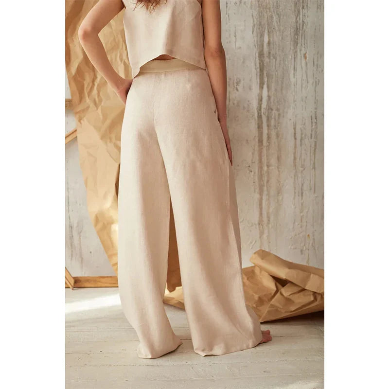 Solène Cotton Wide-Leg Everyday Pants