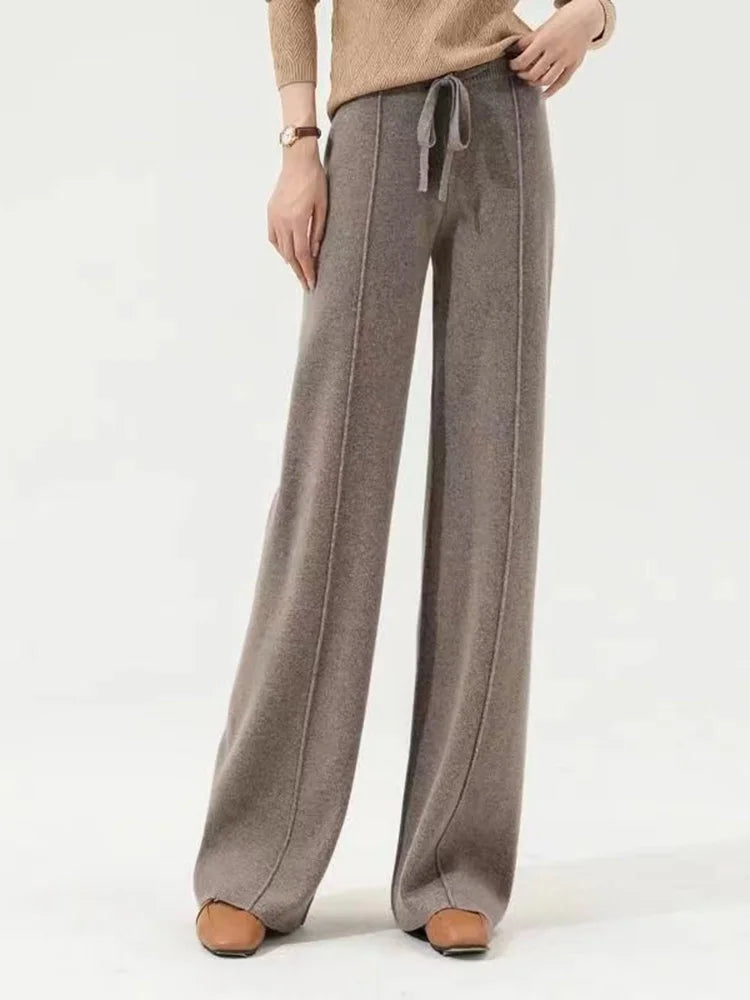 Elysia Merino Wool Wide-Leg Trousers
