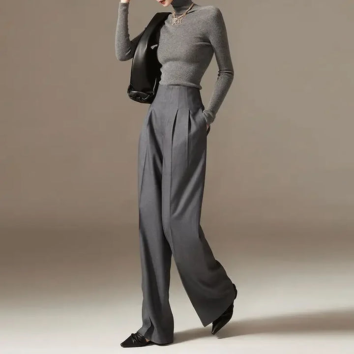 Virelle Draped Wide-Leg Trousers