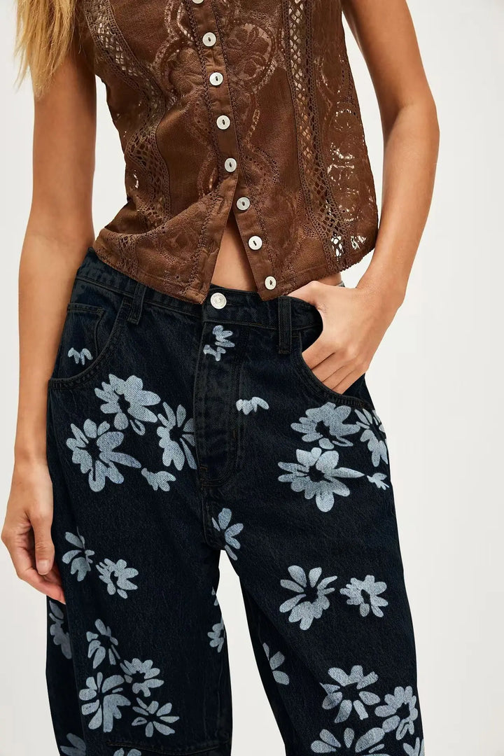 Virelle Tapestry Wide-Leg Jeans
