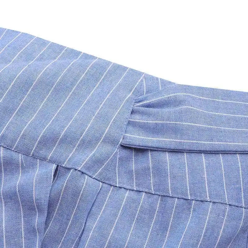 Elara Pinstripe Wrap Cotton Pants