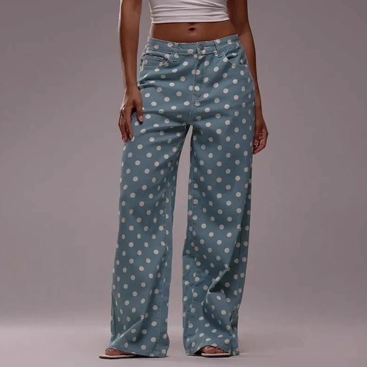 Polka Dot Wide-Leg Trousers