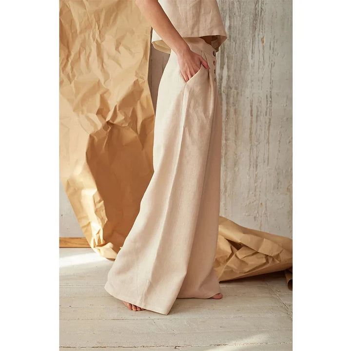 Solène Cotton Wide-Leg Everyday Pants