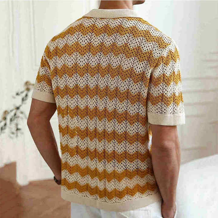 Marco Zigzag Crochet Knit Shirt