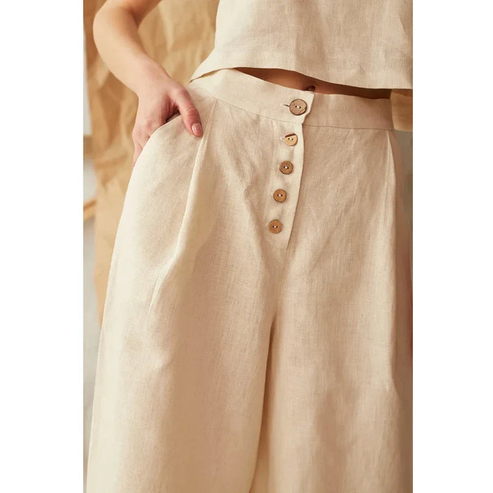 Solène Cotton Wide-Leg Everyday Pants