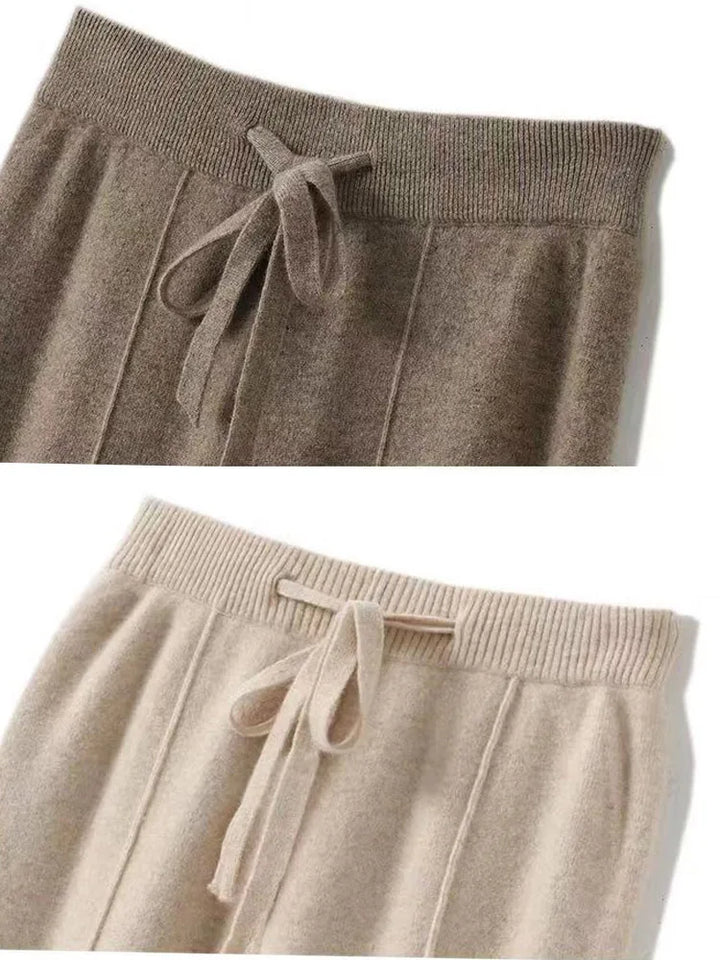 Elysia Merino Wool Wide-Leg Trousers