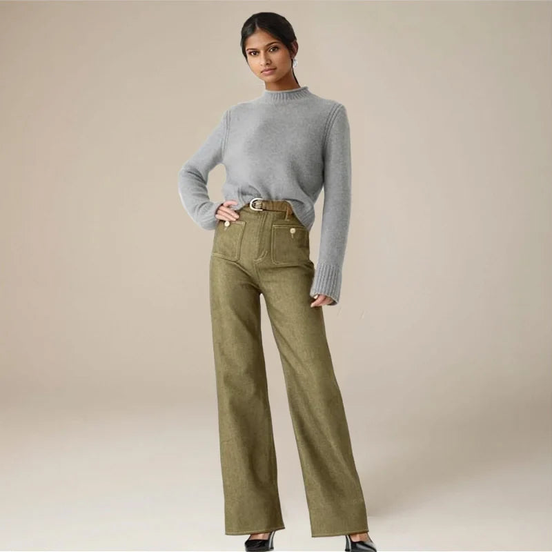 Aurelia Pocket Detail Wide-Leg Jeans