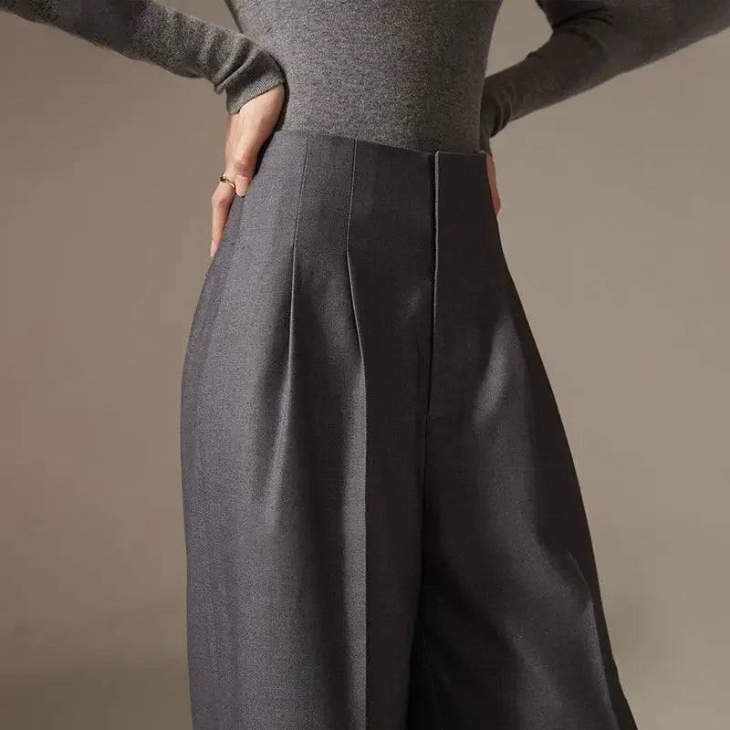 Virelle Draped Wide-Leg Trousers
