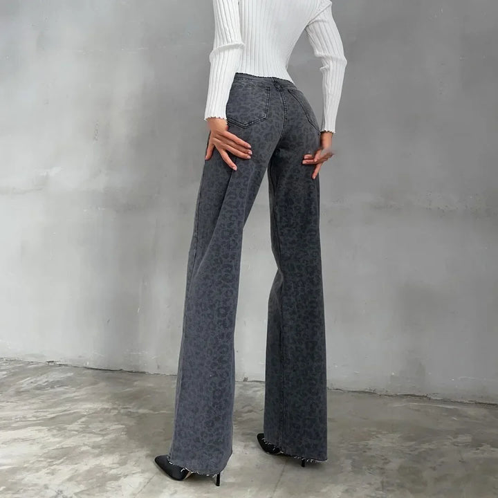 Noémi Leopard Straight-Leg Jeans