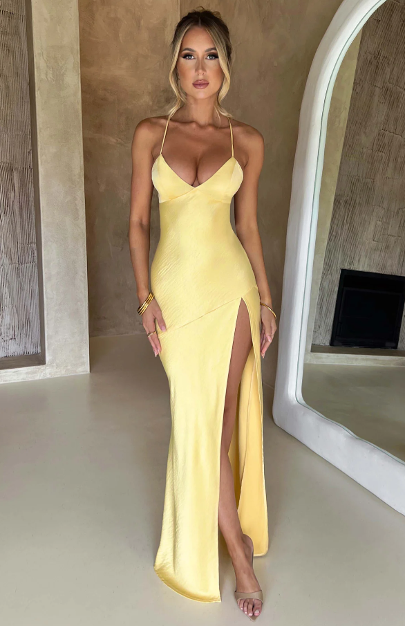Lilly V-Neck Slit Maxi Dress