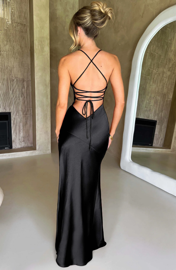 Lilly V-Neck Slit Maxi Dress