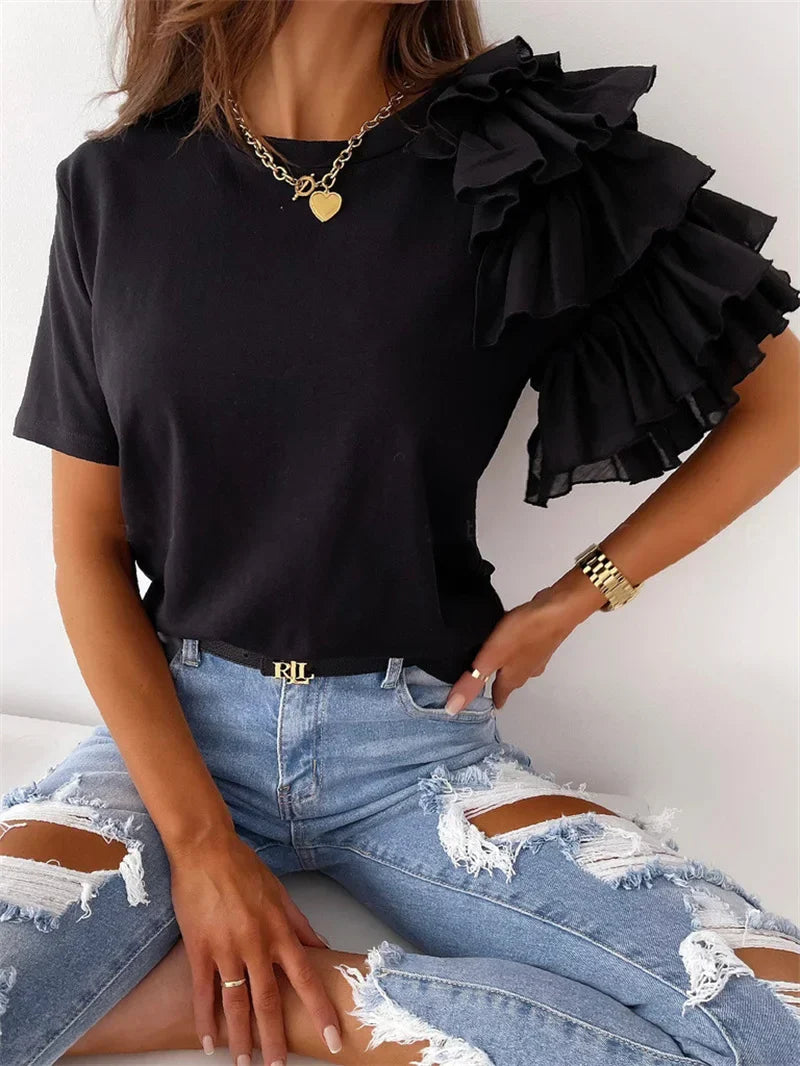 Anna Ruffle Sleeve Statement Top
