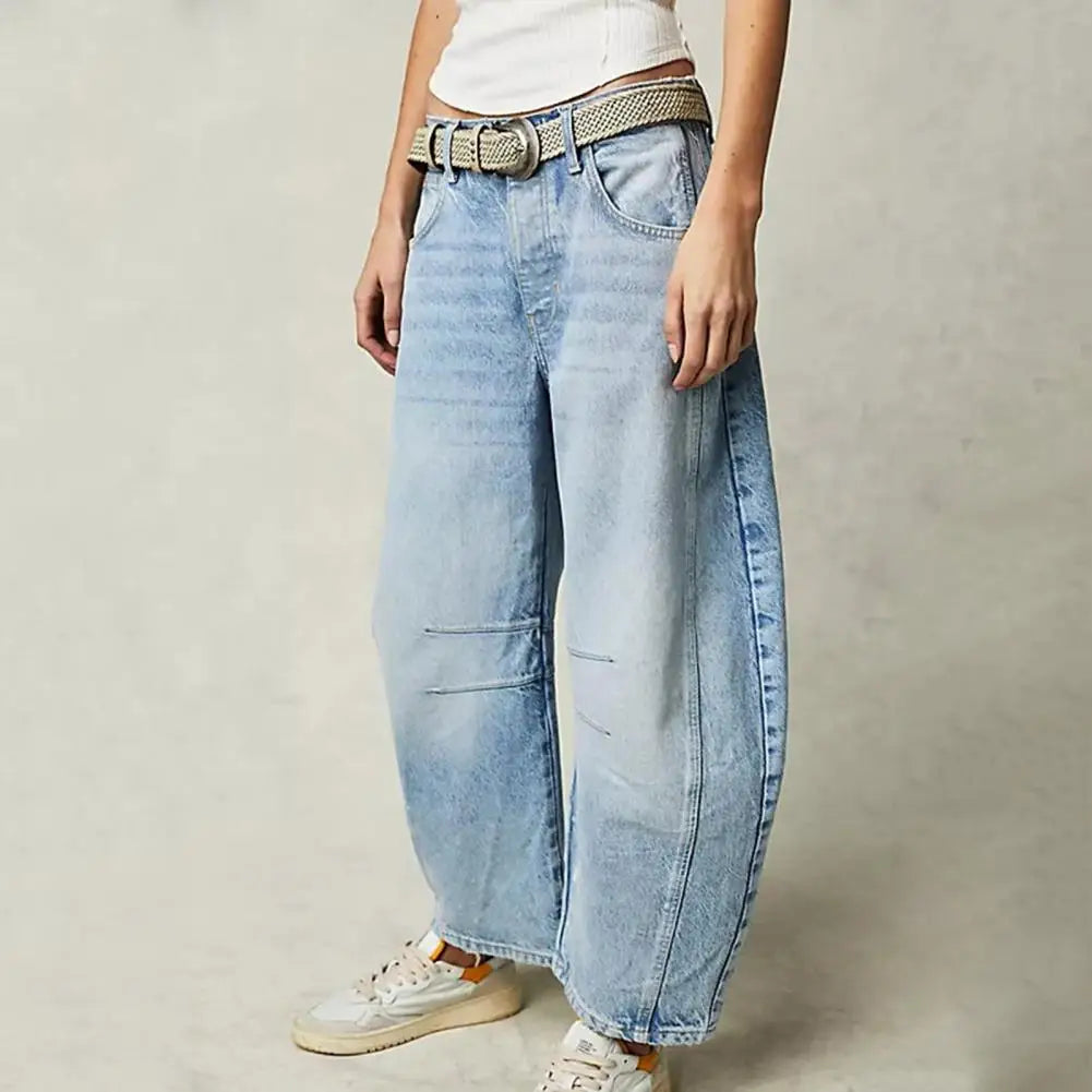Everly Barrel-Leg Denim Jeans