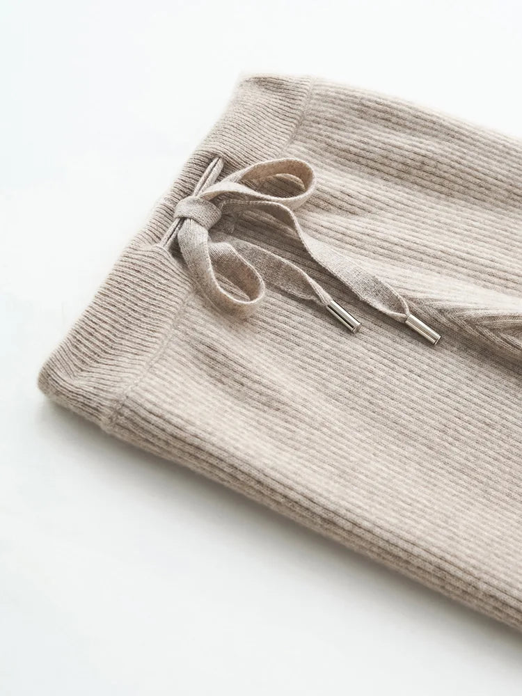 Elara Wool Knitted Wide Leg Pants