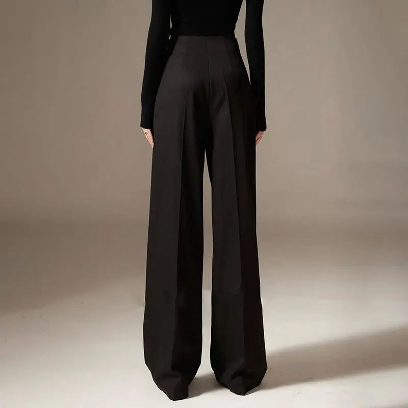 Virelle Draped Wide-Leg Trousers