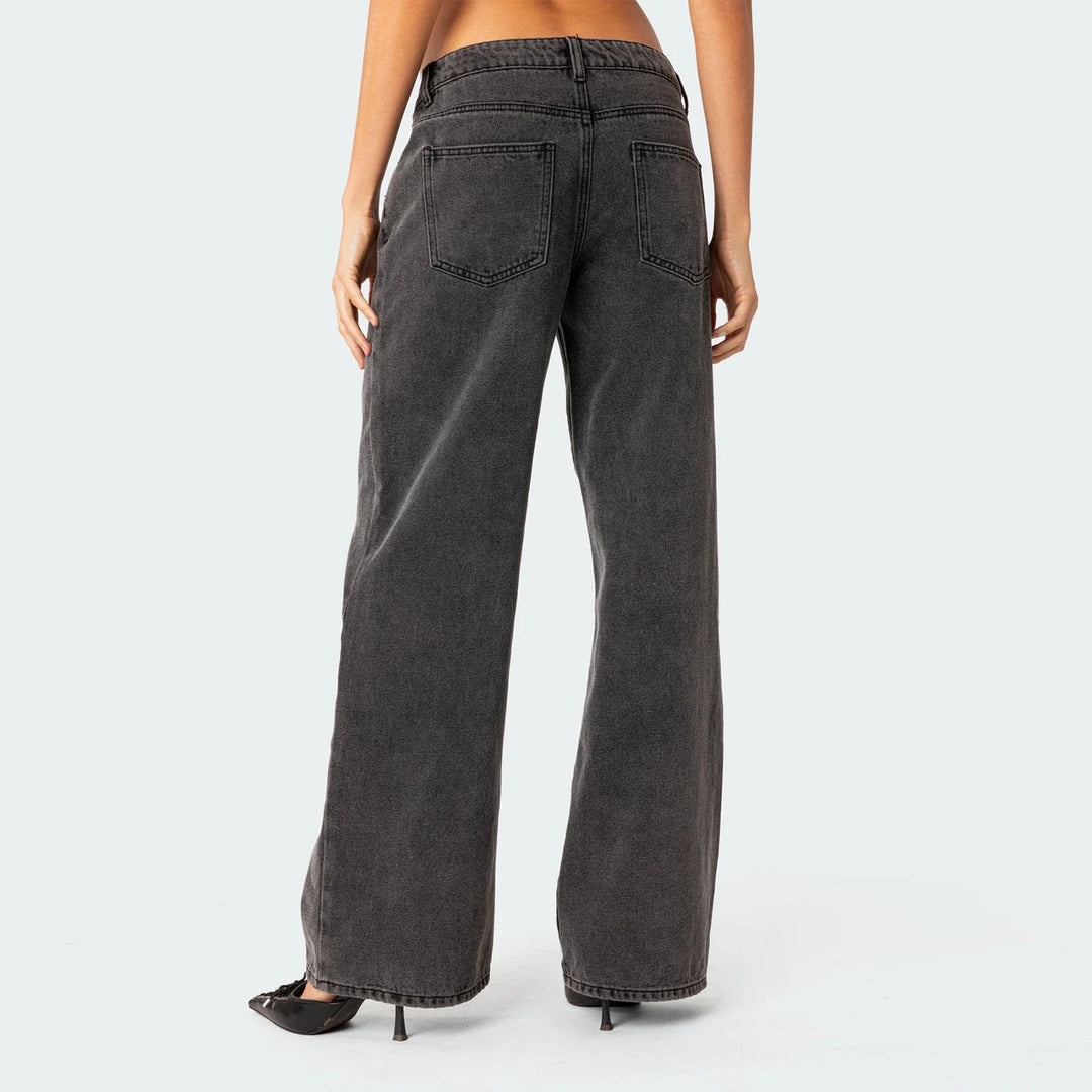 Delphine Straight-Leg Denim Jeans