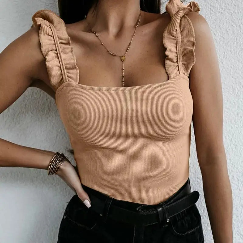 Solea Ruffle Strap Summer Top