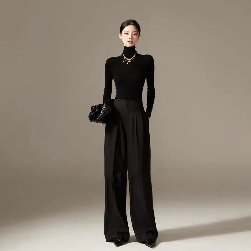 Virelle Draped Wide-Leg Trousers