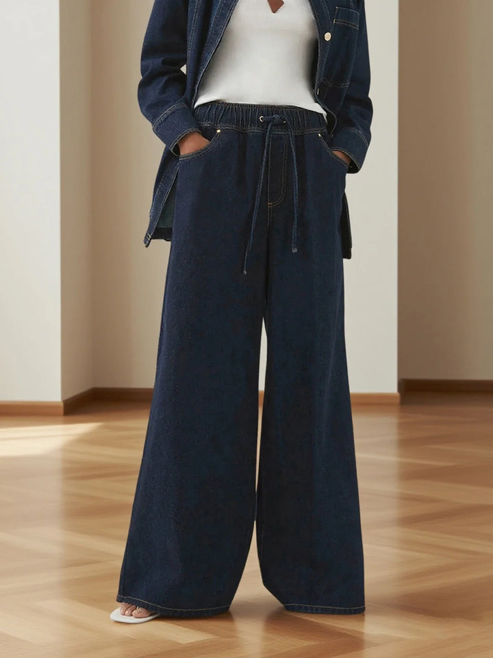 Auren Drawstring Wide-Leg Jeans