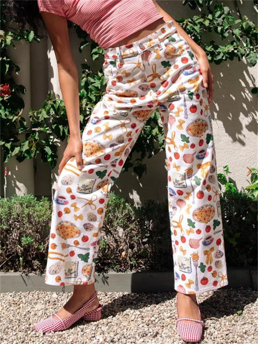 Sorella Market Print Straight-Leg Jeans