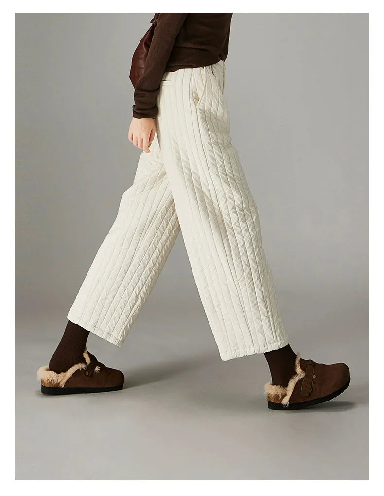 Daria Quilted Wide-Leg Pants