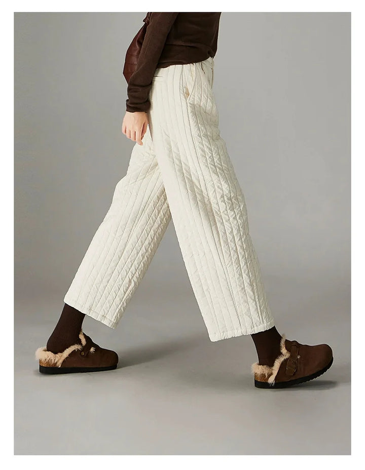 Daria Quilted Wide-Leg Pants