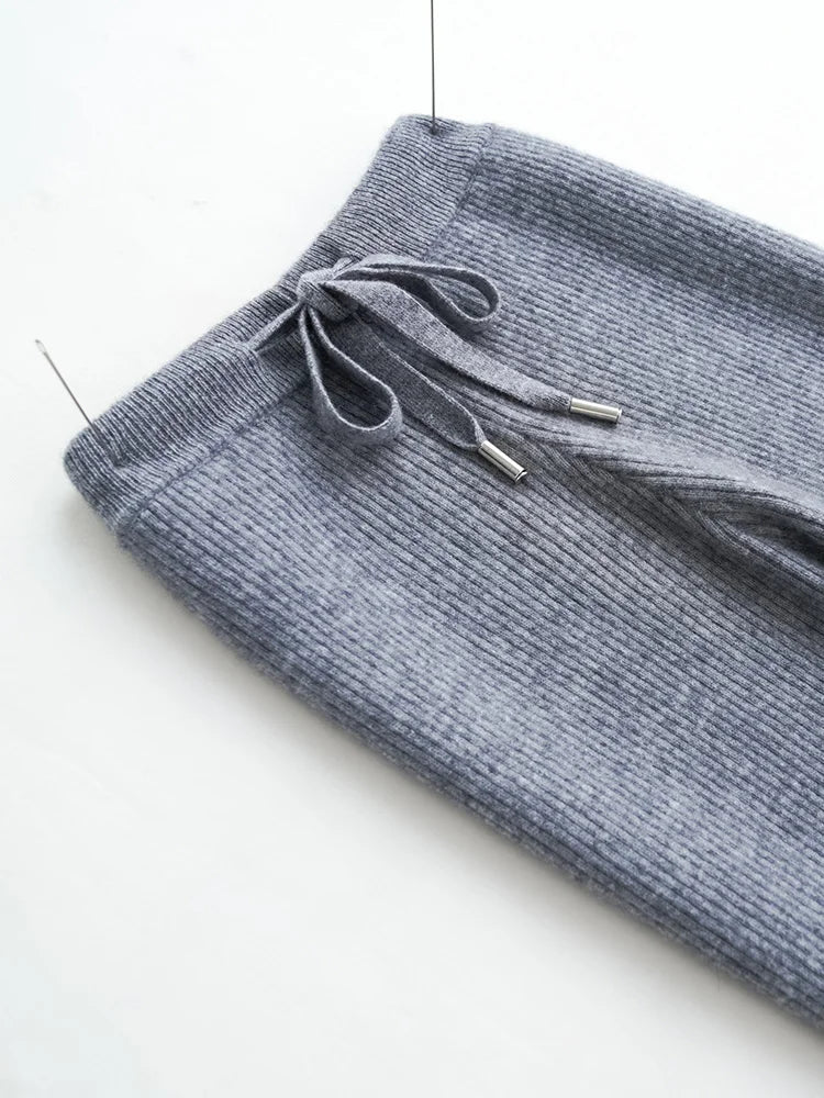 Elara Wool Knitted Wide Leg Pants