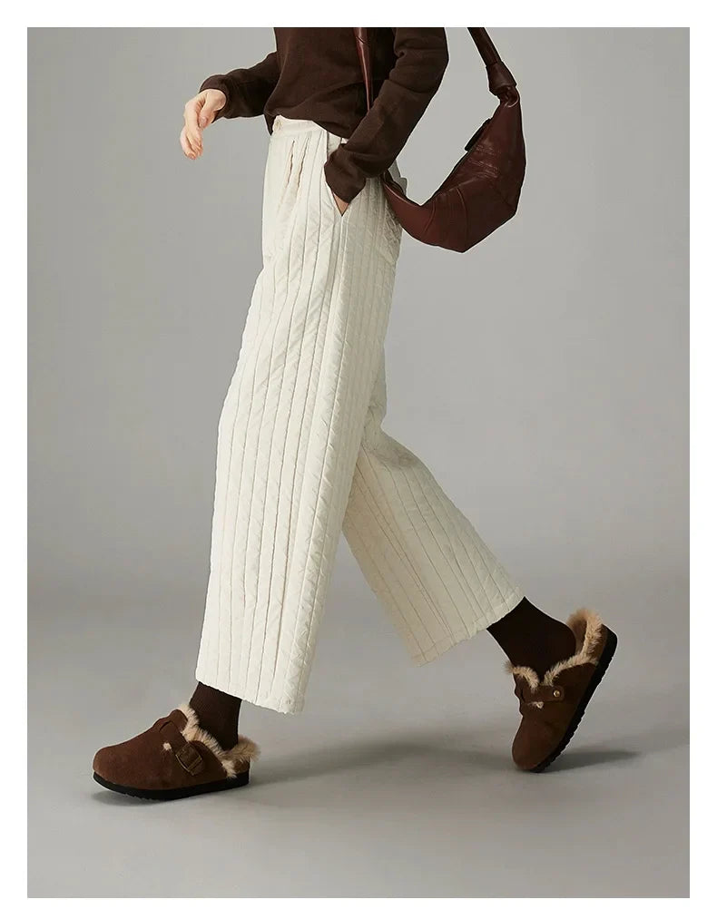 Daria Quilted Wide-Leg Pants