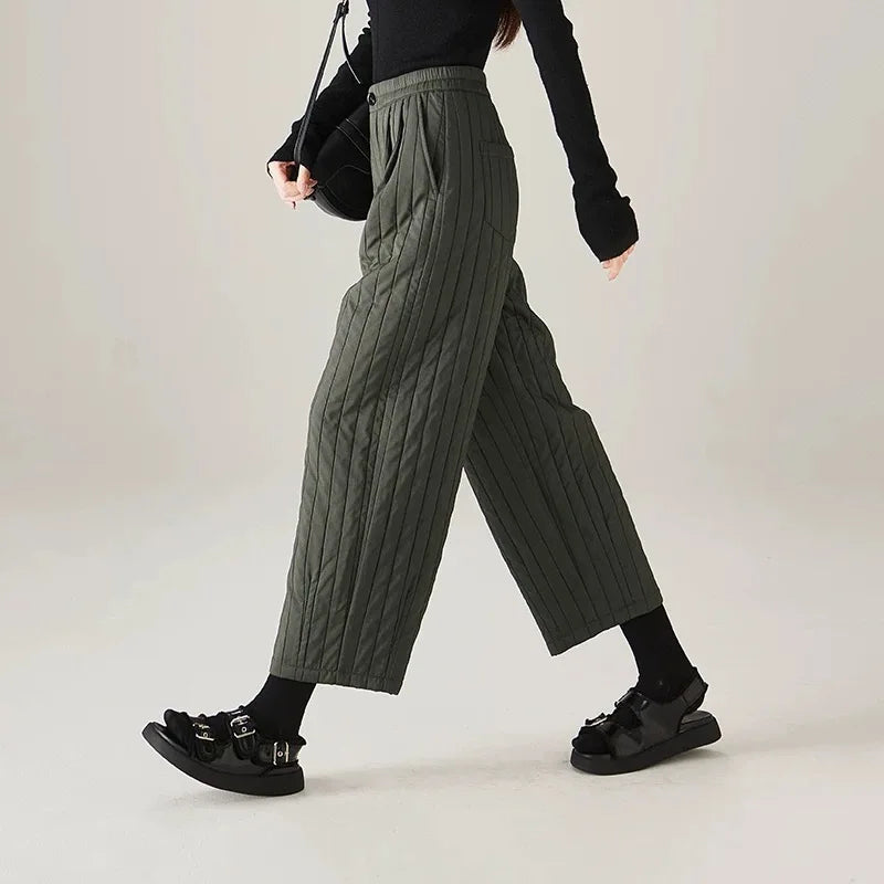 Daria Quilted Wide-Leg Pants
