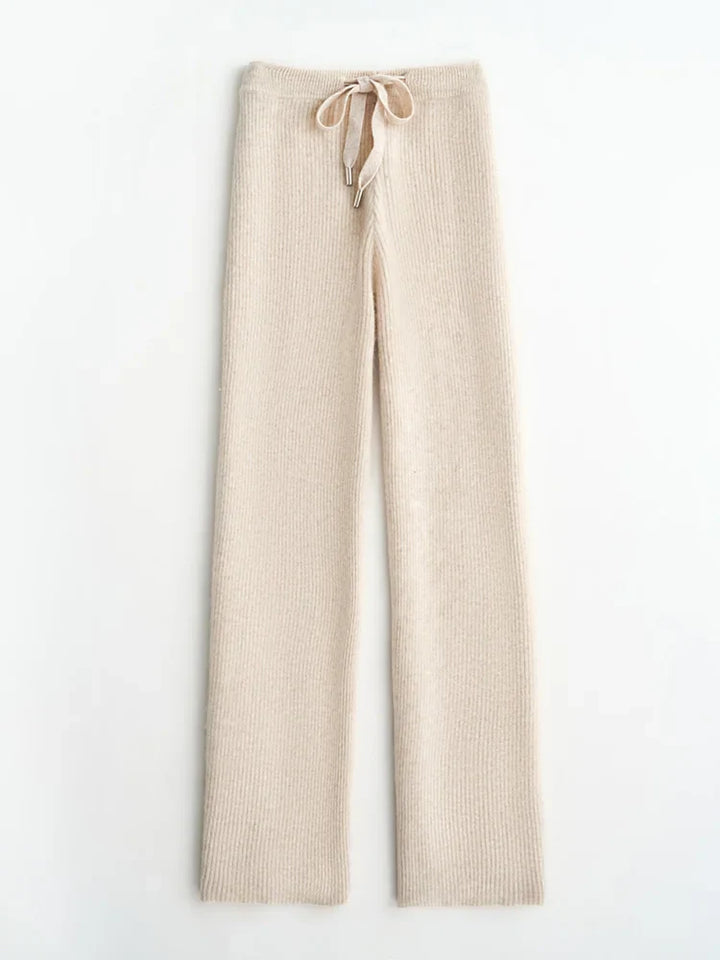 Elara Wool Knitted Wide Leg Pants