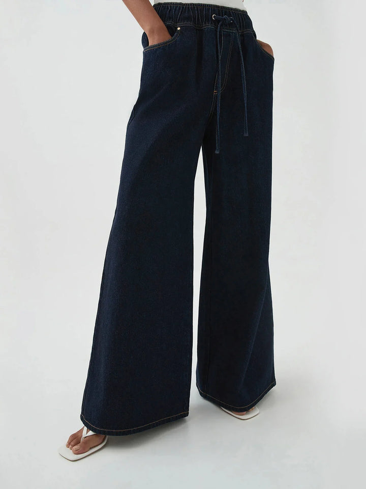 Auren Drawstring Wide-Leg Jeans