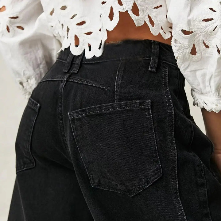 Everly Barrel-Leg Denim Jeans