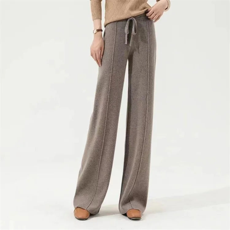 Elysia Merino Wool Wide-Leg Trousers