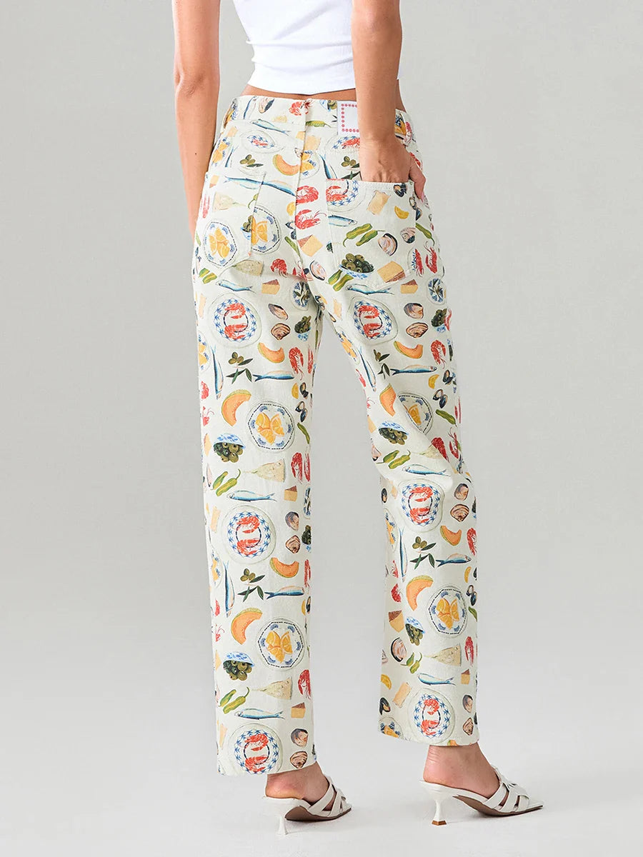 Sorella Market Print Straight-Leg Jeans