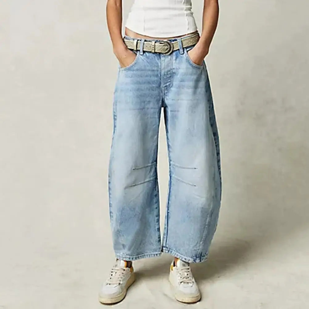 Everly Barrel-Leg Denim Jeans