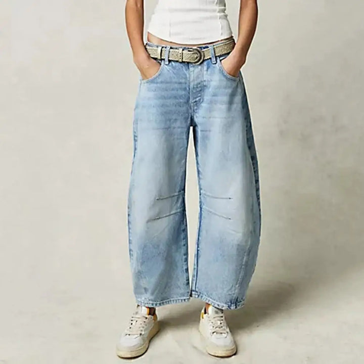 Everly Barrel-Leg Denim Jeans