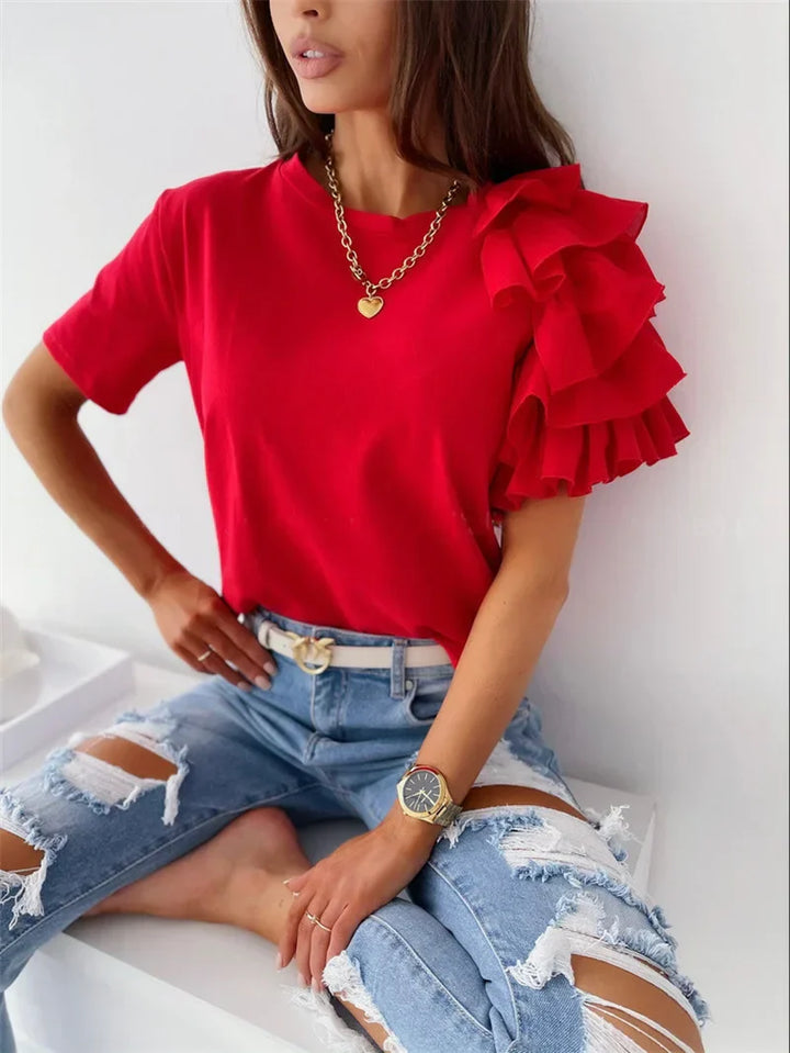 Anna Ruffle Sleeve Statement Top