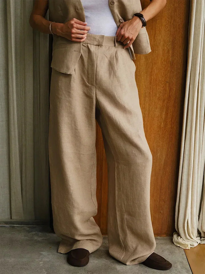 Arden Linen Wide-Leg Trousers