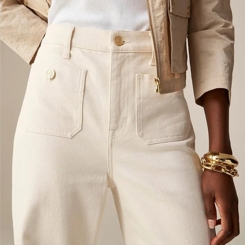 Aurelia Pocket Detail Wide-Leg Jeans