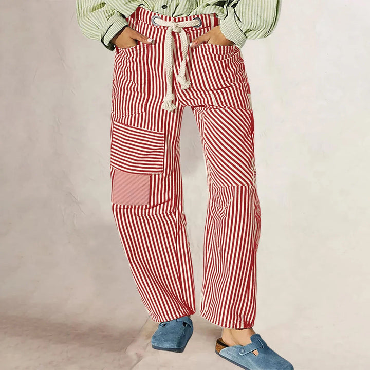 Elowen Stripe Patchwork Trousers
